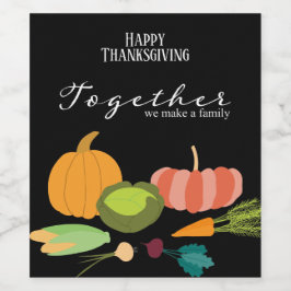 Etiqueta Para Botella De Vino Juntos hacemos una familia, un Ilustracion vegetal