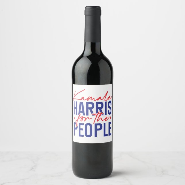 Etiqueta Para Botella De Vino Kamala Harris (Anverso)