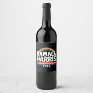Etiqueta Para Botella De Vino Kamala Harris 2024 Arcoíris Orgullo Gay LGBT Elecc