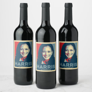 Etiqueta Para Botella De Vino Kamala Harris Por La Presidencia 2024 - Esperanza