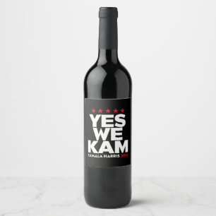 Etiqueta Para Botella De Vino Kamala Harris Sí, Nosotros Kam para Presidente de