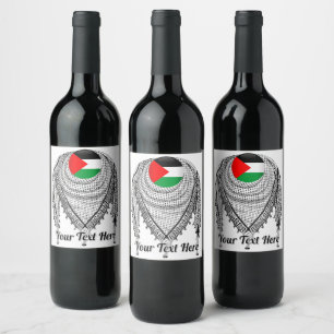 Etiqueta Para Botella De Vino Keffiyeh palestino Scarf tejido tradicional