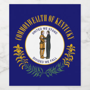 Etiqueta Para Botella De Vino Kentucky: Commonwealth del Bluegrass Bandera del E