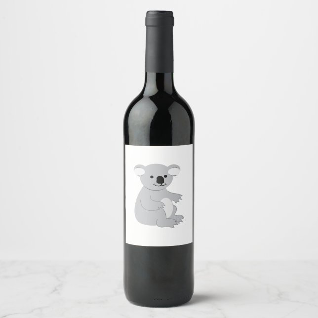 Etiqueta Para Botella De Vino Koala (Anverso)