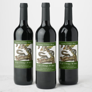 Etiqueta Para Botella De Vino La ardilla gris oriental (ardilla migratoria) Audu