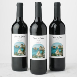 Etiqueta Para Botella De Vino La boda de Bali a favor de la personalización