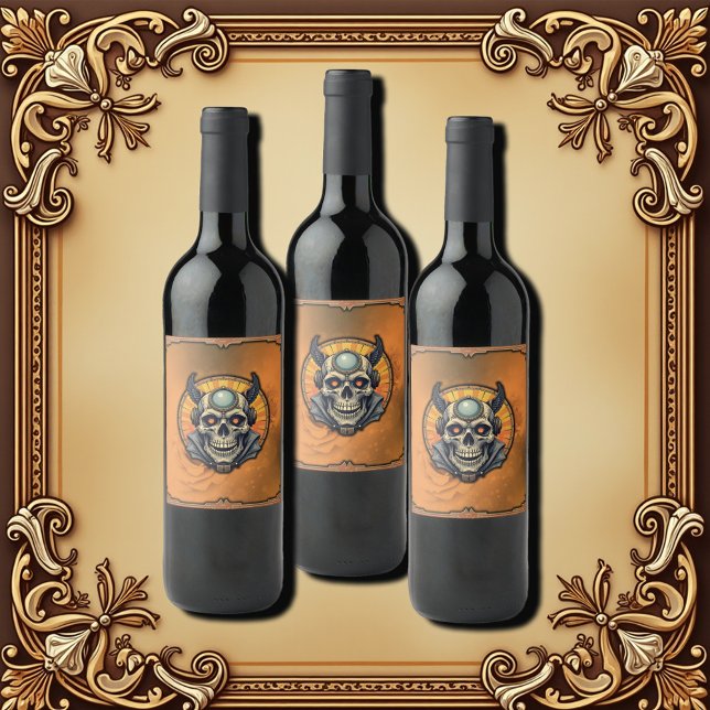 Etiqueta Para Botella De Vino La calavera alada.  (Subido por el creador)