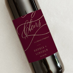 Etiqueta Para Botella De Vino La caligrafía romántica de Borgoña vierte las etiq