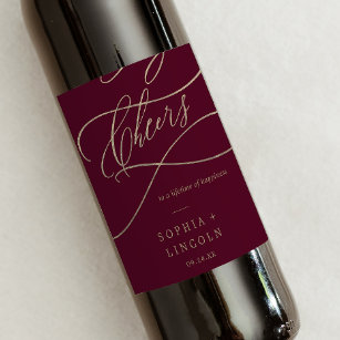 Etiqueta Para Botella De Vino La caligrafía romántica de Borgoña vierte las etiq