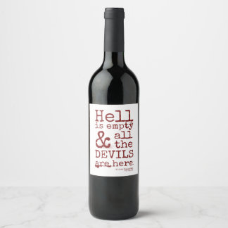 Etiqueta Para Botella De Vino La Cita De Shakespeare, La Tentación, Los Diablos 