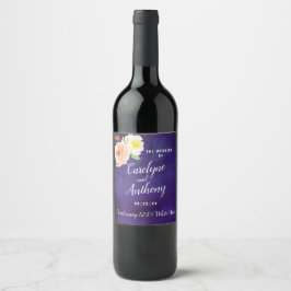 Etiqueta Para Botella De Vino La colección de Bodas Romance In Bloom