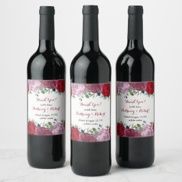 Etiqueta Para Botella De Vino La colección romántica de Bodas florales
