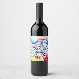 Etiqueta Para Botella De Vino La corona de la muerte - Pintura de petróleo