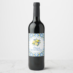 Etiqueta Para Botella De Vino La Dolce Vita Desayuno de Novia de Limón