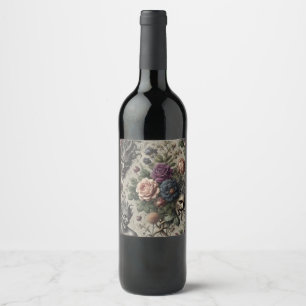 Etiqueta Para Botella De Vino La fiesta de cumpleaños – Floral Victoriano Gótico