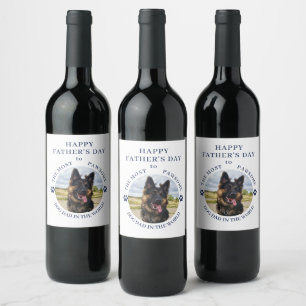 Etiqueta Para Botella De Vino La foto de papá de perro más atractiva es blanca