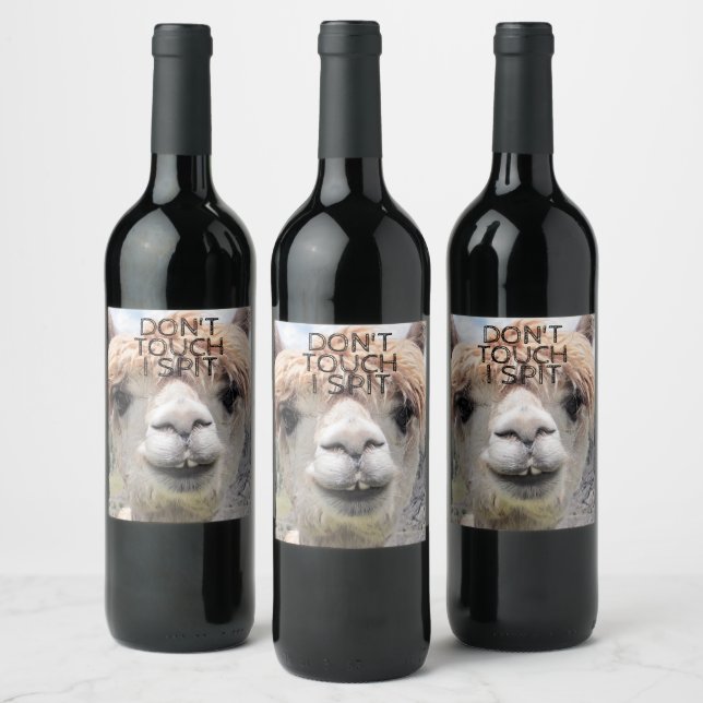 Etiqueta Para Botella De Vino La graciosa letra de la letra llamada no toques a  (Botellas)