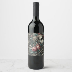 Etiqueta Para Botella De Vino La histeria se esconde en las flores - victoriano 