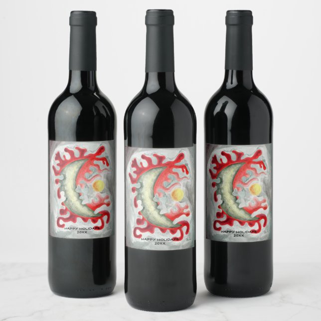 Etiqueta Para Botella De Vino La Luna (Botellas)