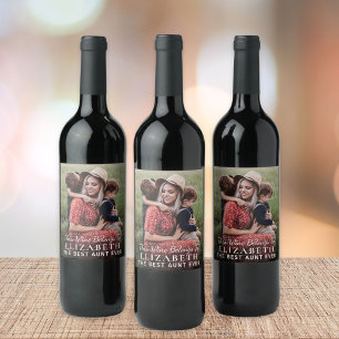 Etiqueta Para Botella De Vino La mejor foto de la tía nunca personalizada