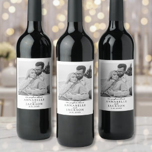Etiqueta Para Botella De Vino La Mezcla Perfecta Foto de Pareja Simple