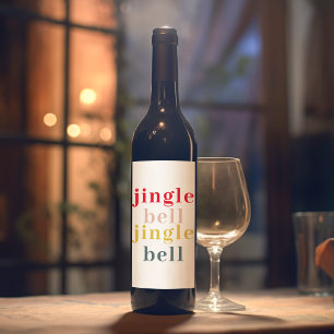Etiqueta Para Botella De Vino La moderna y colorida Jingle Bell Jingle Bell