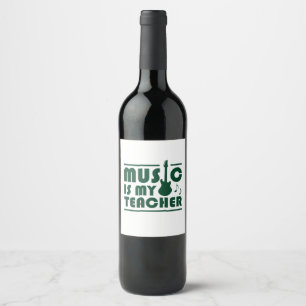 Etiqueta Para Botella De Vino La música es mi profesor