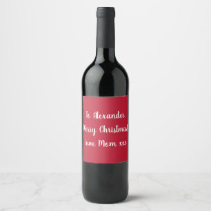 Etiqueta Para Botella De Vino La navidad de los zarzos rojos del regalo de mamá