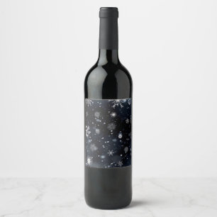 Etiqueta Para Botella De Vino La Navidad de SlipperyJoe invernal mágica pacífica