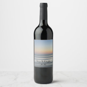 Etiqueta Para Botella De Vino La navidad del barco Ocean Sunrise