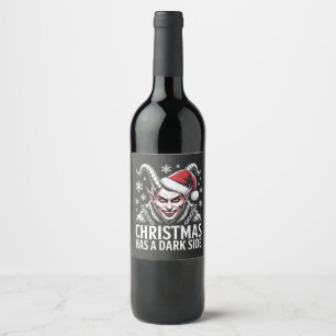 Etiqueta Para Botella De Vino La Navidad tiene un lado oscuro
