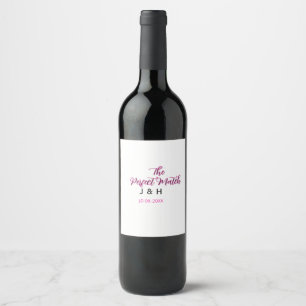 Etiqueta Para Botella De Vino La pareja perfecta rosa negro nombre fecha boda pa