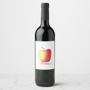 Etiqueta Para Botella De Vino La pomme / El aprendizaje francés de manzanas