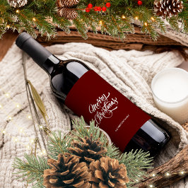 Etiqueta Para Botella De Vino La profunda navidad de los feriados rojos