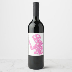 Etiqueta Para Botella De Vino La silueta de JJ cita en rosa pastel