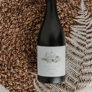 Etiqueta Para Botella De Vino La vegetación de la calabaza blanca de otoño "se e