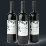 Etiqueta Para Botella De Vino La vegetación y el Boda Eucalyptus<br><div class="desc">Verdor y colección de Bodas Eucalyptus. Completa suite disponible https://www.zazzle.com/collections/greenery-119810626079950849</div>
