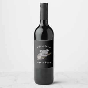 Etiqueta Para Botella De Vino La Vida Es Mejor Con Koala