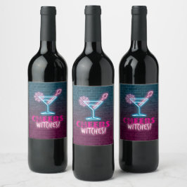 Etiqueta Para Botella De Vino La vigilia muestra a divertidos Chicas de noche