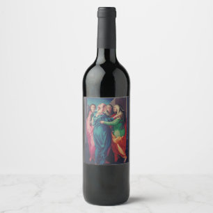 Etiqueta Para Botella De Vino La Visitación por Pontormo Arte Refinado Mannerist