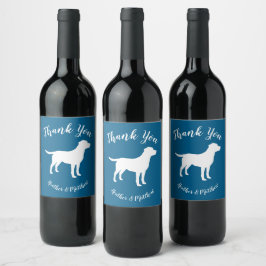 Etiqueta Para Botella De Vino Labrador Dog Baby Shower Blue Boy Lab