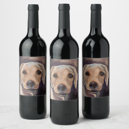 Etiqueta Para Botella De Vino Labrador Retriever