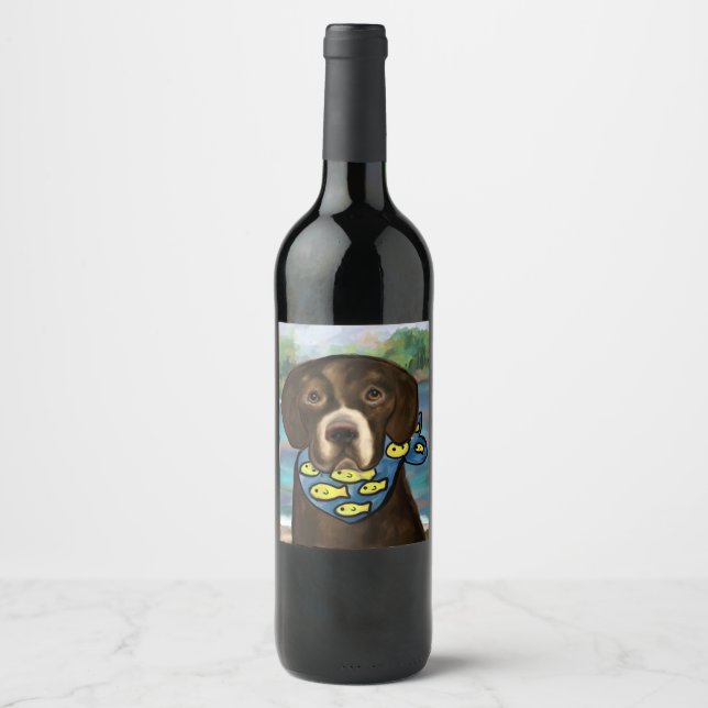Etiqueta Para Botella De Vino Labrador Retriever (Anverso)