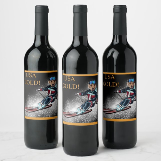 ETIQUETA PARA BOTELLA DE VINO LABRADOR RETRIEVER  (Botellas)
