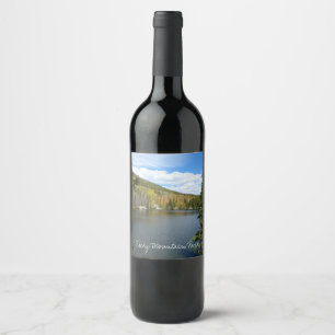 Etiqueta Para Botella De Vino Lago Bear en el Parque Nacional Montañas Rocosas