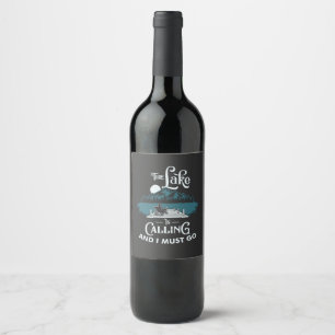 Etiqueta Para Botella De Vino Lago - El lago llama
