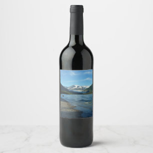 Etiqueta Para Botella De Vino Lago Mendenhall en Juneau Alaska Paisaje