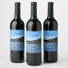 Etiqueta Para Botella De Vino Lago Titisee en la Selva Negra