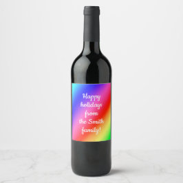 Etiqueta Para Botella De Vino Láminas de vino degradadas de arcoiris de personal