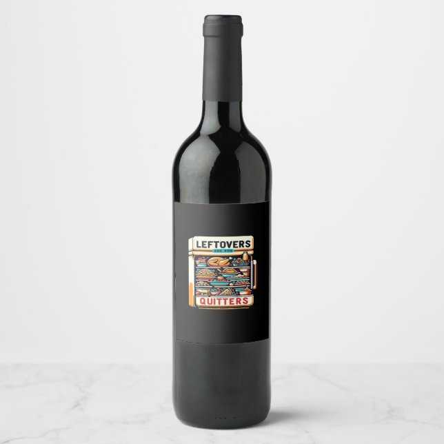 Etiqueta Para Botella De Vino Las Leftovers Son Para Quitters Classic Basic Clea (Anverso)